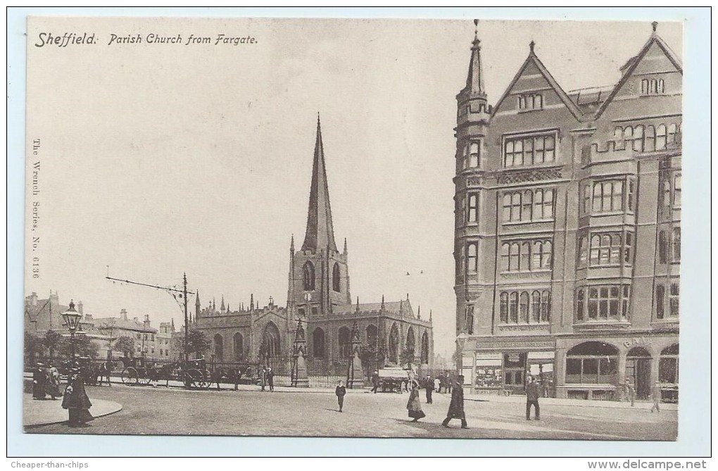 Sheffield - Parish Church From Fargate - Sheffield