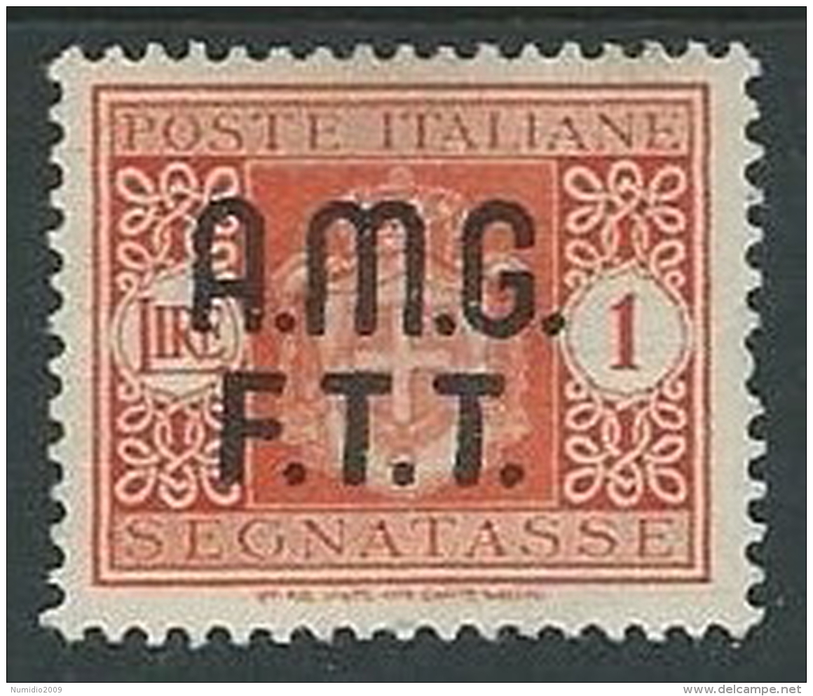 1947 TRIESTE A SEGNATASSE 1 LIRA MH * - G162 - Strafport