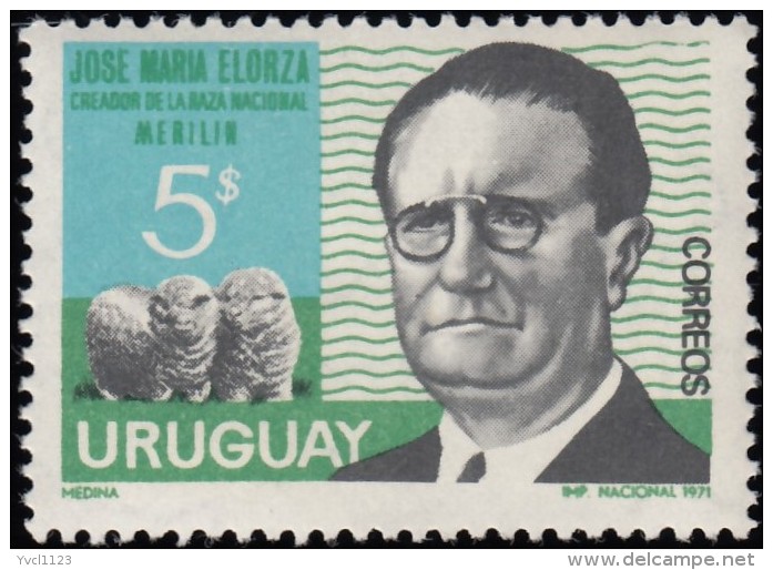 URUGUAY - Scott #802 Death Of Doctor Jose Elorza, 12th Anniv. / Mint H Stamp - Uruguay