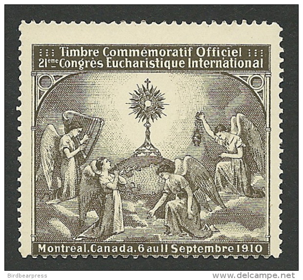 B19-16 CANADA Montreal 1910 Eucharistic Congress Angels Brown MNH - Vignettes Locales Et Privées