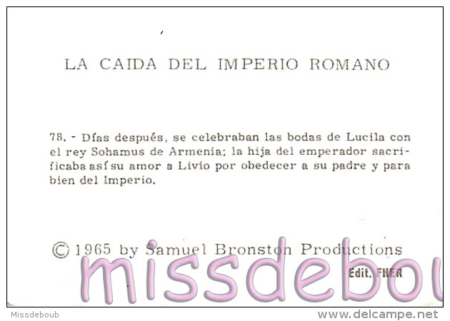 LA CAIDA DEL IMPERIO ROMANO -  Editorial Fher 1966 - Cromos Sueltos - N°78 - Otros & Sin Clasificación