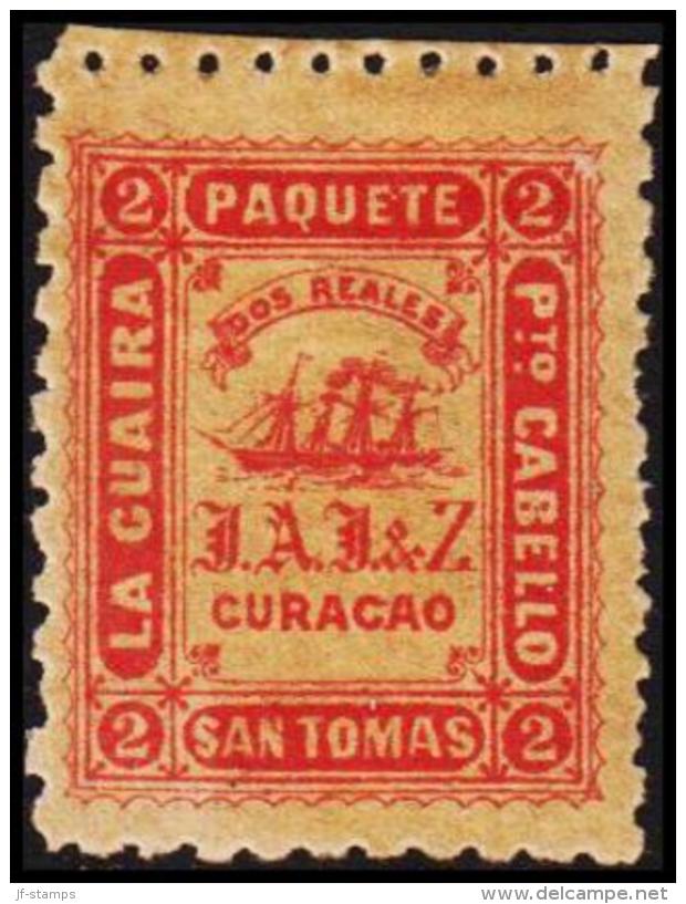 1869. J.A.J.Z. (J A JESURUN & ZOON. LA GUIRA  Pto CABELLO SAN TOMAS . PAQUETE DOS REALE... (Michel: FACIT LG 22) - JF193 - Danish West Indies