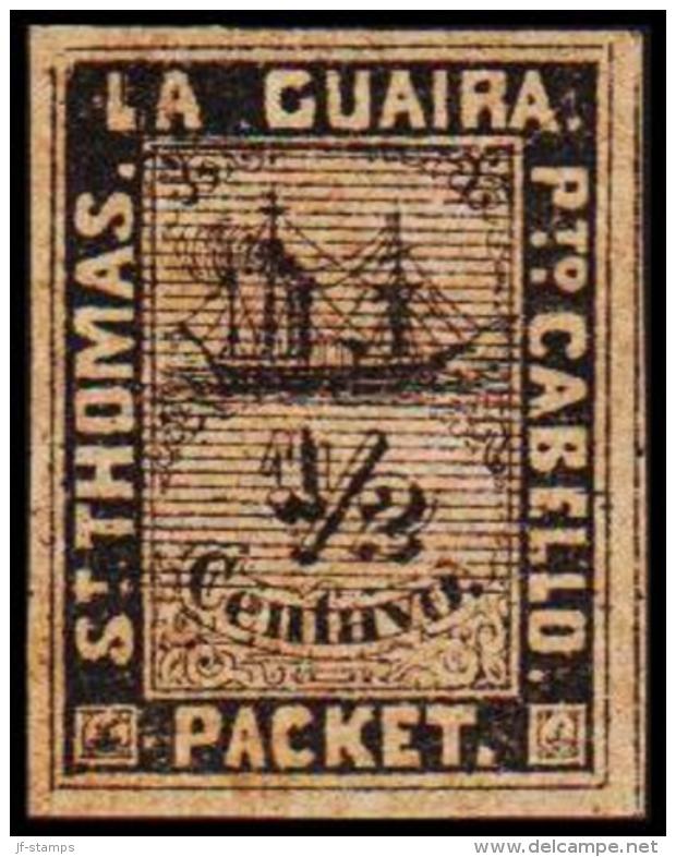 1868-1869. SAN TOMAS LA GUIRA Pto CABELLO. PACKET. ½ CENTAVO. Second Issue. With Lines ... (Michel: FACIT LG 35) - JF193 - Danish West Indies