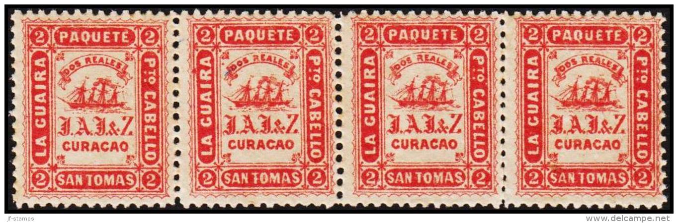 1869. J.A.J.Z. (J A JESURUN & ZOON. LA GUIRA  Pto CABELLO SAN TOMAS . PAQUETE DOS REALE... (Michel: FACIT LG 20) - JF193 - Danish West Indies