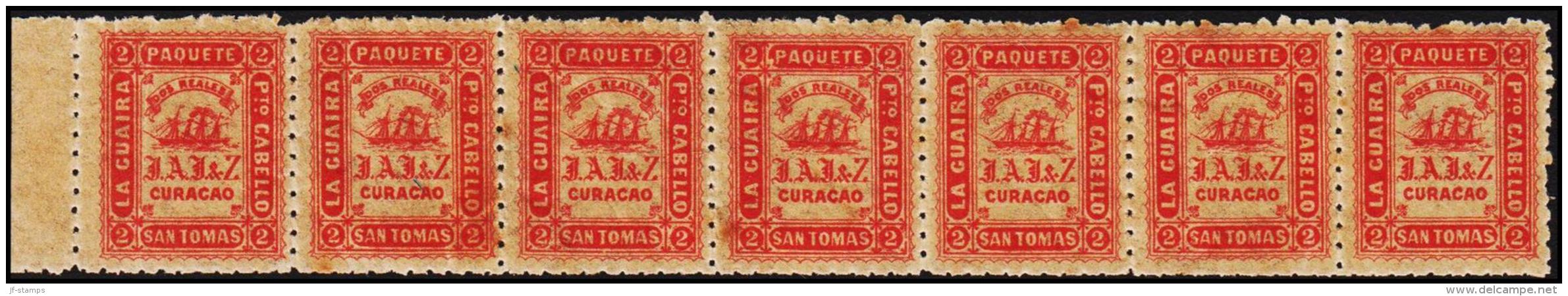 1869. J.A.J.Z. (J A JESURUN & ZOON. LA GUIRA  Pto CABELLO SAN TOMAS . PAQUETE DOS REALE... (Michel: FACIT LG 22) - JF193 - Dänisch-Westindien