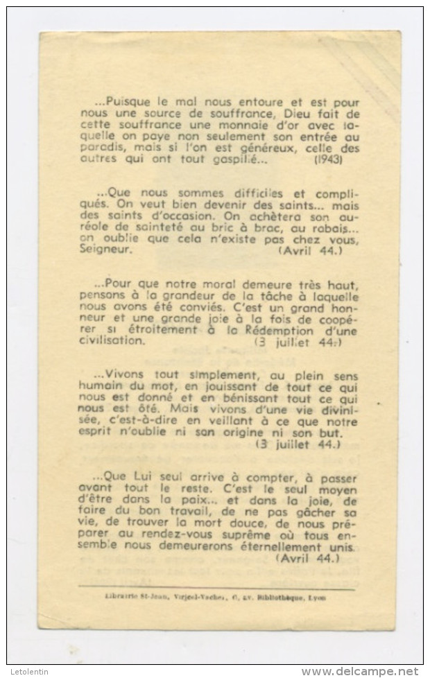 SOUVENIR MORTUAIRE - DE Andrée BREVET,  AGENT DU S.R. FRANÇAIS (RÉSEAUX PHRATRIE-CORVETTE) MORTE POUR LA FRANCE LE 23/3/ - Obituary Notices