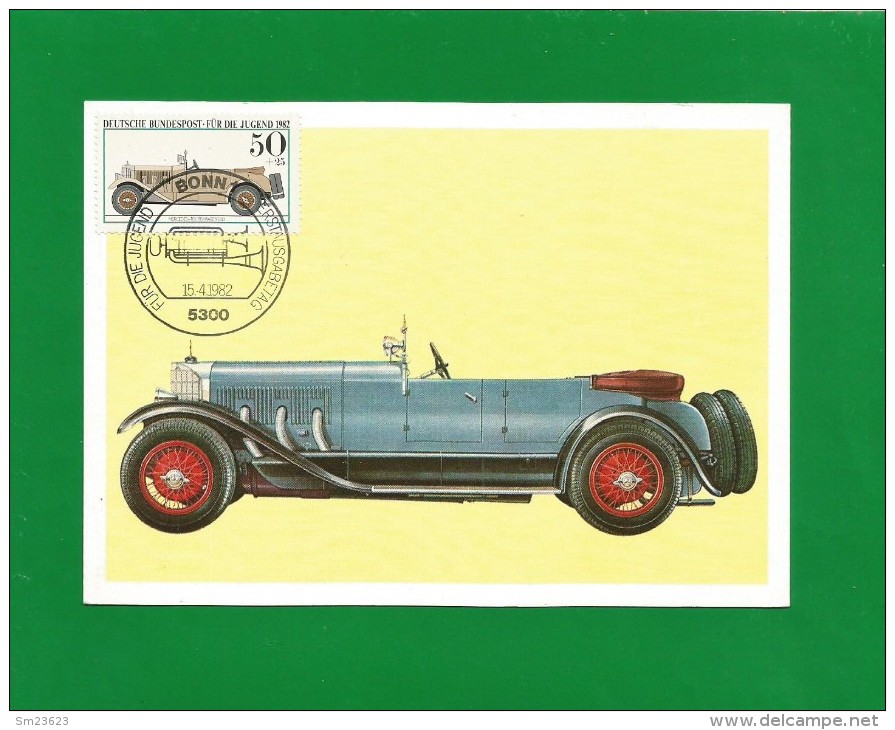 BRD 1982  Mi.Nr. 1124 , Mercedes-Tourenwagen 1913 - Historische Kraftfahrzeuge - Maximum Karte - S Bonn - 15.04.1982 - Other & Unclassified