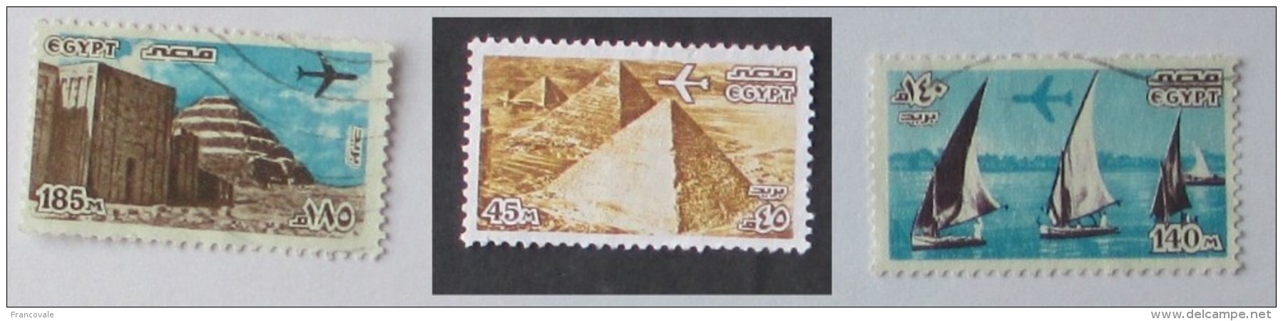 Egitto 1978 Air Mail 3 Stamps Used  Aereo Sulle Piramidi E Sul Nilo Pyramids And Nile - Gebraucht