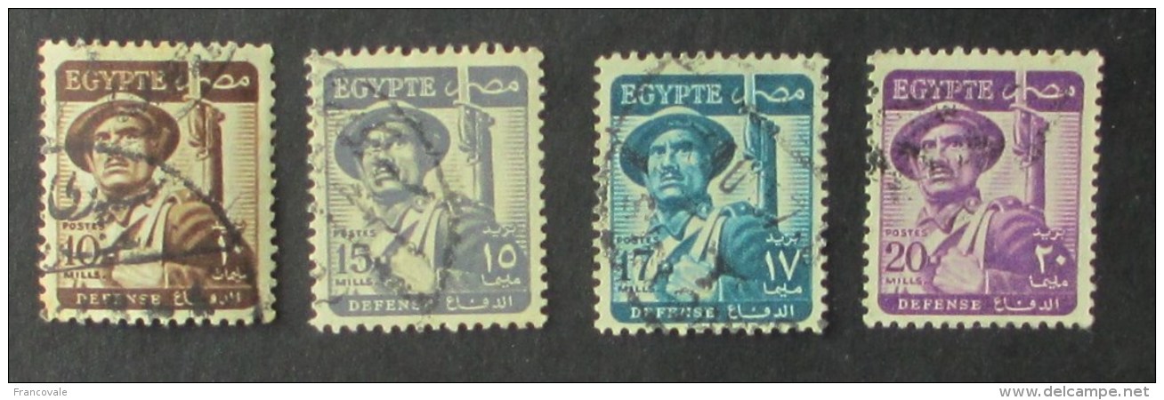 Egitto 1953 Defense Soldier 4 Stamps Used - Oblitérés