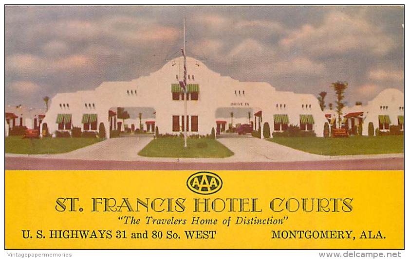 199687-Alabama, Montgomery, Saint Francis Hotel Courts, Highway 31 & 80, Bone-Crow Company - Montgomery