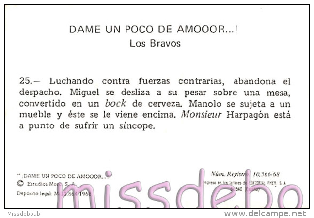 DAME UN POCO DE AMOOOR...! LOS BRAVOS - CROMOS SUELTOS -  Editorial Fher. 1968 - Sin Pegar - N°25 - Otros & Sin Clasificación