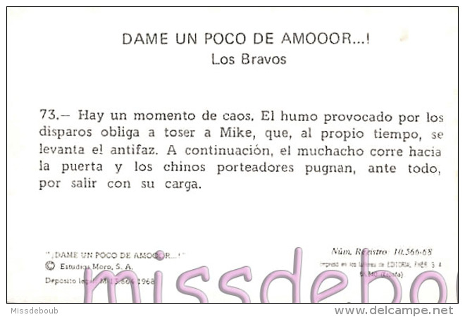 DAME UN POCO DE AMOOOR...! LOS BRAVOS - CROMOS SUELTOS -  Editorial Fher. 1968 - Sin Pegar - N°73 - Otros & Sin Clasificación