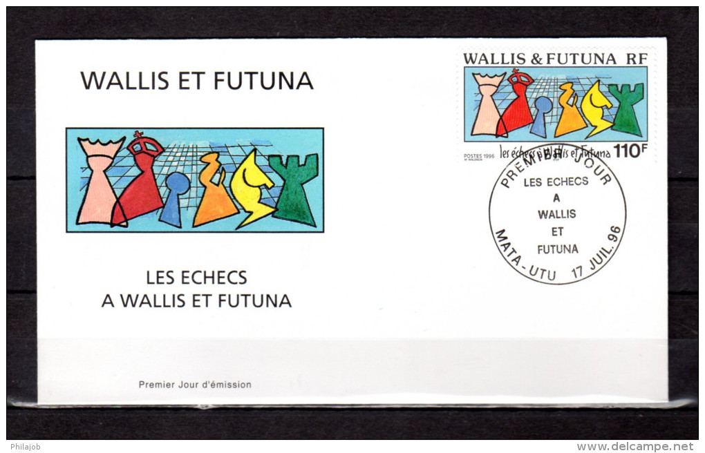 WALLIS ET FUTUNA 1996 : Enveloppe 1er Jour " LES ECHECS A WALLIS  / MATA - UTU Le 17-07-1996 " N° YT 492. Parf état. FDC - Schach