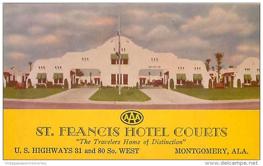 199689-Alabama, Montgomery, St Francis Hotel Courts, Highway 31 & 80, Bone-Crow Co - Montgomery