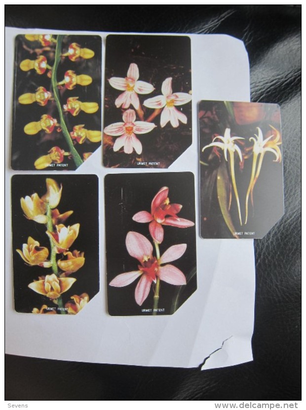 Urmet Phonecard,orchids,set Of 5,used,with Tiny Scratch - Sierra Leone