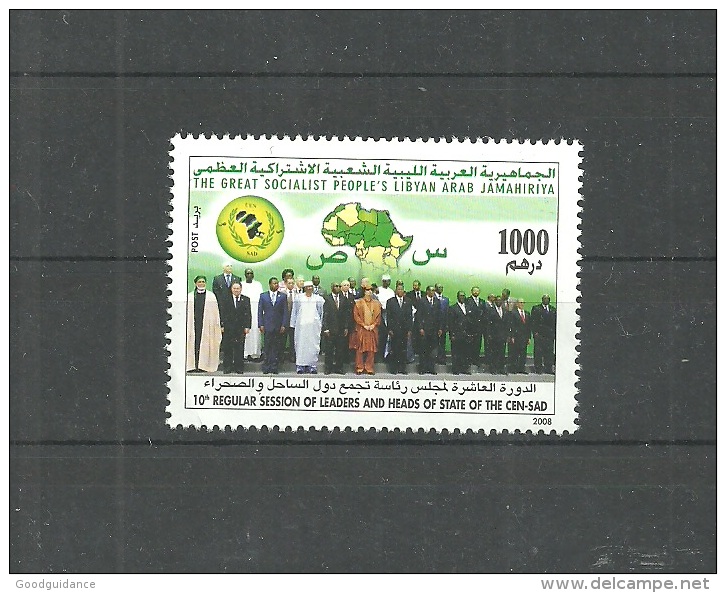 2008- Libya  - The 10th Regular Session Of Leaders And Heads Of States Of The Cen- Sad- Complete Set 1V.MNH** - Libia