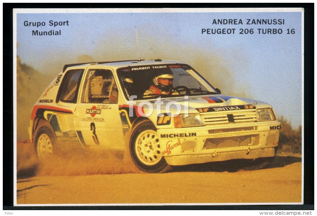 POCKET CALENDAR CALENDRIER VOITURE RALLYE CAR RALLY 1986 PEUGEOT 205 TURBO 16 ANDREA ZANNUSSI - Small : 1981-90