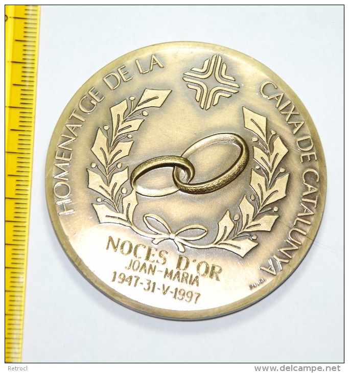 Medal Homenatge De La Caixa De Catalunya Singned PUJOL - Autres & Non Classés