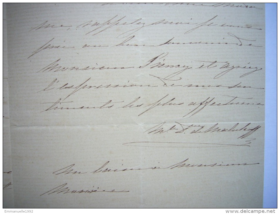 Lettre Autographe De La Maréchale Pélissier Duchesse De Malakoff - Second Empire - Personnages Historiques