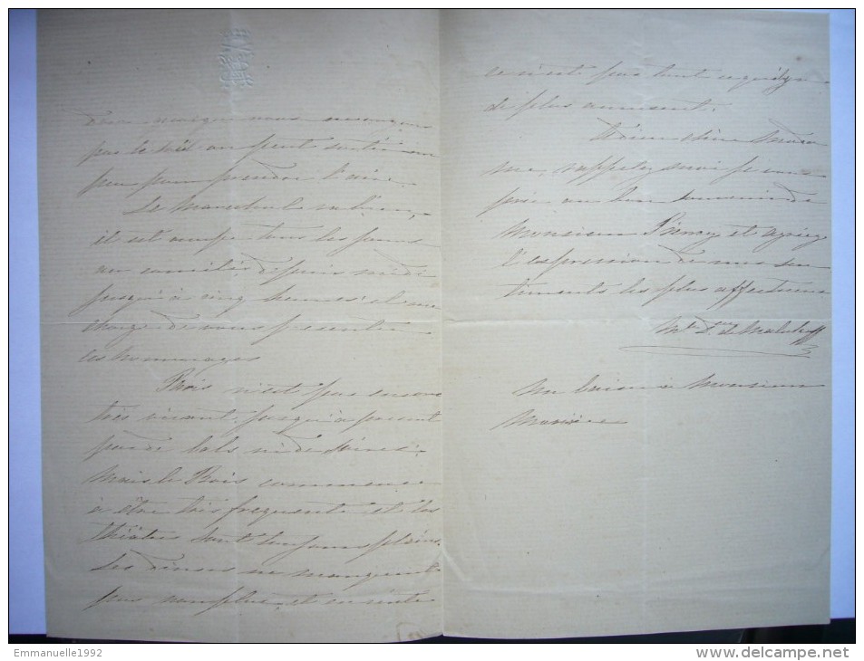 Lettre Autographe De La Maréchale Pélissier Duchesse De Malakoff - Second Empire - Historische Personen