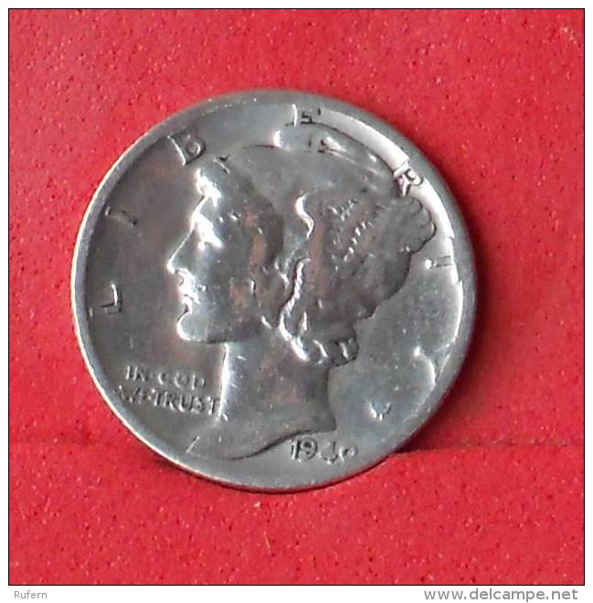 USA 1 DIME 1940 - 2,5 GRS - 0,900 SILVER   KM# 140 - (Nº14671) - 1916-1945: Mercury (kwik)