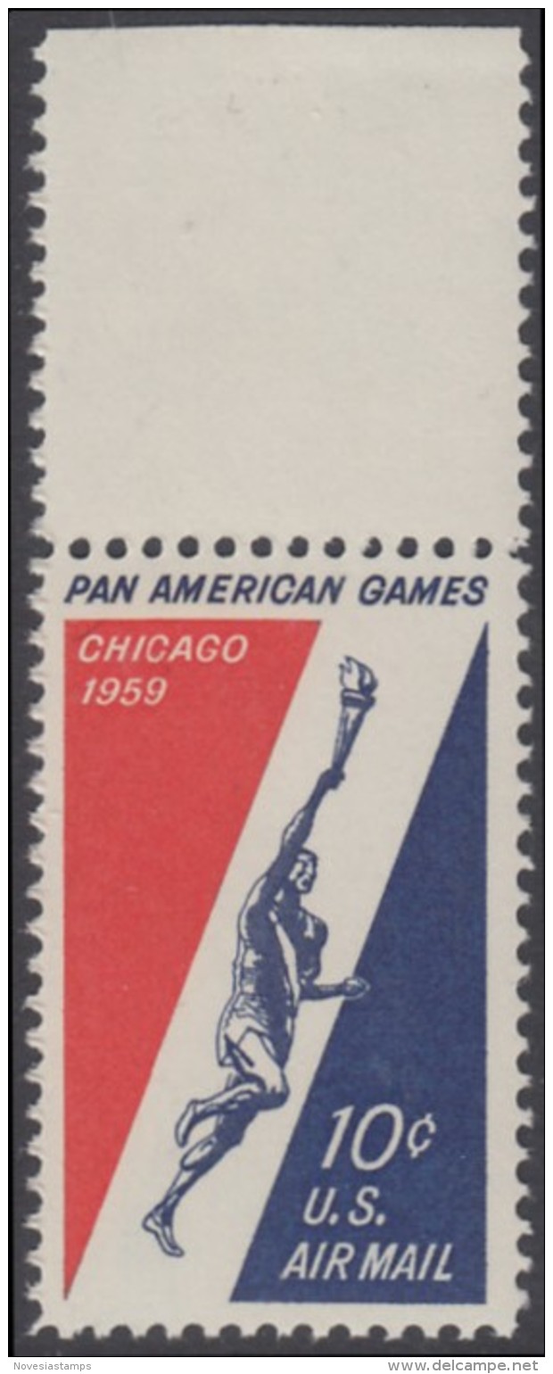 !a! USA Sc# C056 MNH SINGLE W/ Top Margin - Pan American Games - 2b. 1941-1960 Neufs