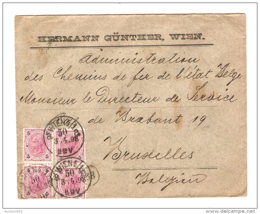 Österreich Brief Wien 1898 Hermann Günther Nach Belgien Verwaltung Der Eisenbahn Des Belgischen Staats Brüssel PR3072 - Lettres & Documents