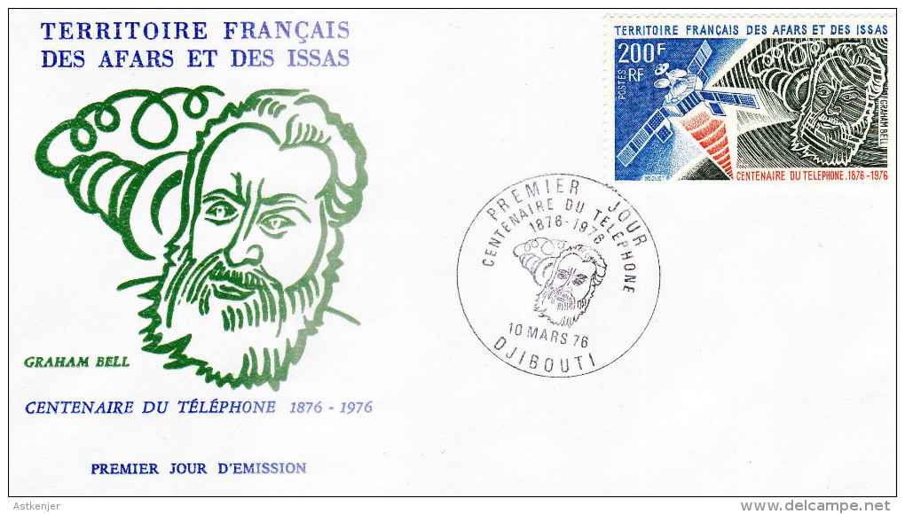 FDC AFRS ET ISSAS 10.03.1976 - Centenaire Du Téléphone - Lettres & Documents