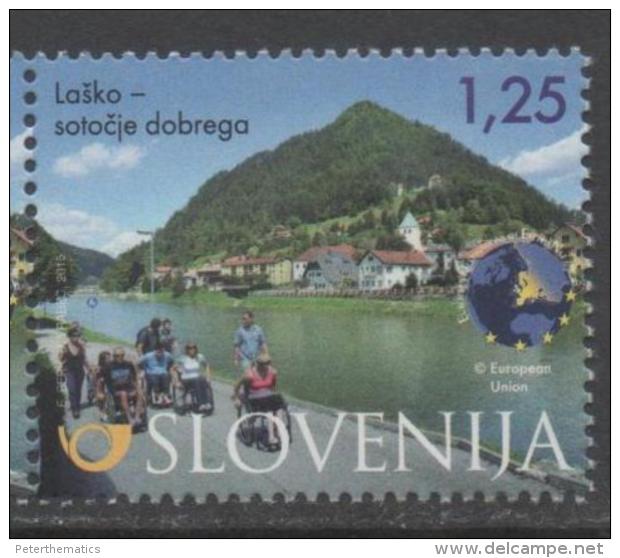 SLOVENIA, 2015 ,MNH,TOURISM, MOUNTAINS, LAKES, HANDICAPPED PEOPLE, WHEELCHAIRS,1v - Andere & Zonder Classificatie