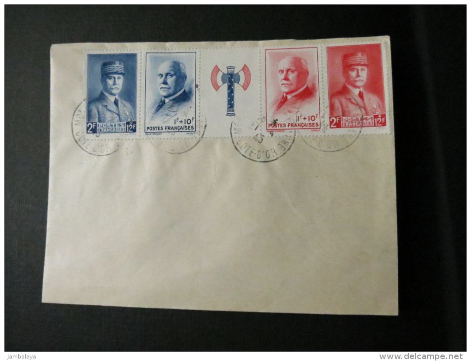 BANDE PETAIN 571A Sur Enveloppe Affranchie 1943 - Lettres & Documents