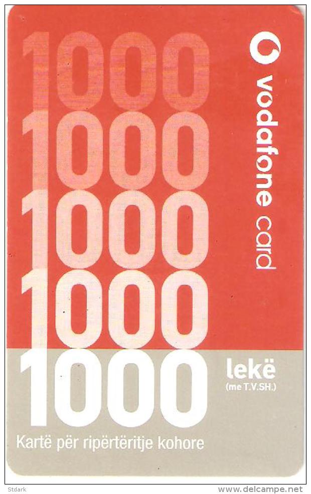 Albania-Vodafone Mobile Card 1000 Leke,used - Albanien