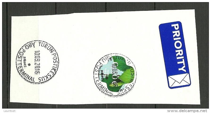 FINLAND FINNLAND Briefstück O Gut Gestempelt Turku 2016 + Air Mail Label - Used Stamps