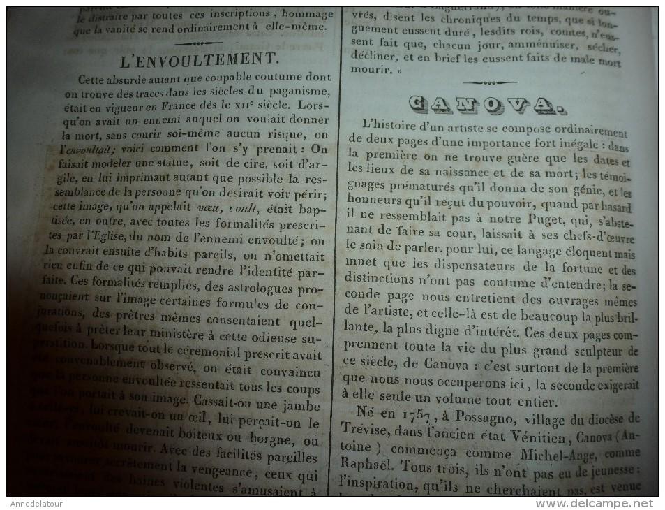 1835 LM : St-Trophyme d'Arles;Les ruches du Nil;Pierre le Grand à Saardam;ENVOULTEMENT; Canova ,de Possagno (Venise);