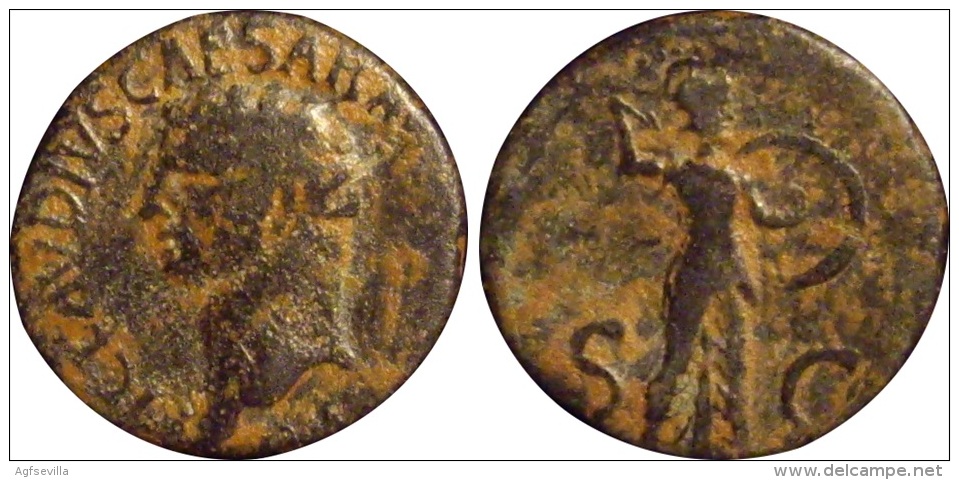 IMPERIO ROMANO. CLAUDIO. AS. MINERVA. ROMAN EMPIRE - Les Julio-Claudiens (-27 à 69)