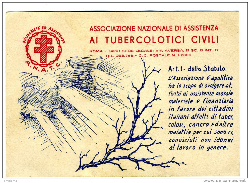 Cartolina Pubblicitaria "L'Eco Commerciale" Retro Associazione Tubercolotici Civili - Pubblicitari
