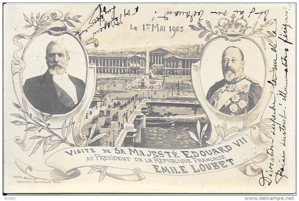 1903 - Carte Photo  Visite De Sa Majesté EDOUARD VII Au Président De La République EMILE LOUBET - Réceptions