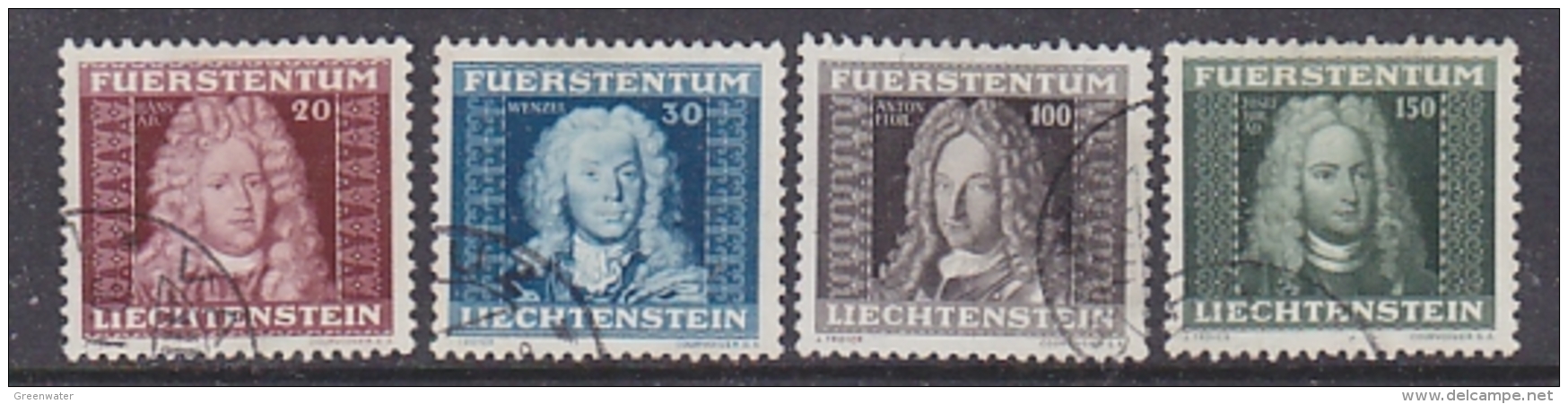 Liechtenstein 1941 Fürstenbilder 4v Used (1.50SFr Value Short Teeth) (28960) - Gebruikt