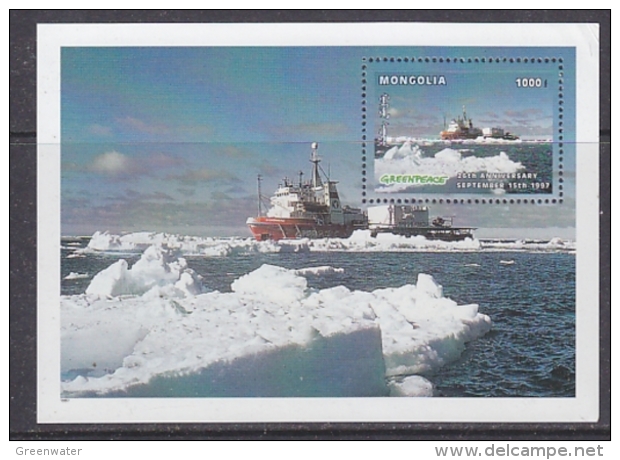 Greenpeace 1997 Mongolia Ship 1v (m/s Had Small Wrinkle In Corner, So Offered For The Stamp)   ** Mnh (28962) - Navires & Brise-glace