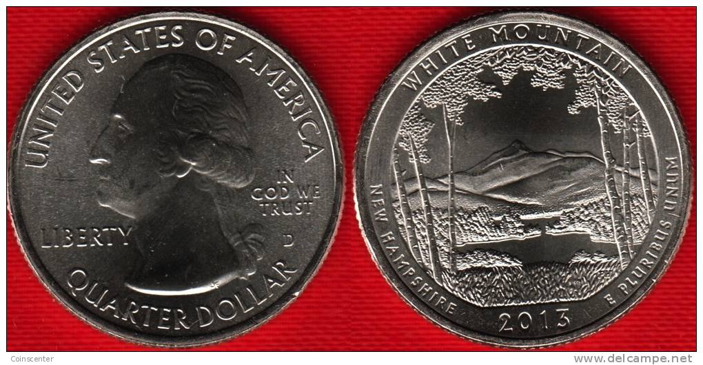 USA Quarter (1/4 Dollar) 2013 D Mint "White Mountain" UNC - 2010-...: National Parks