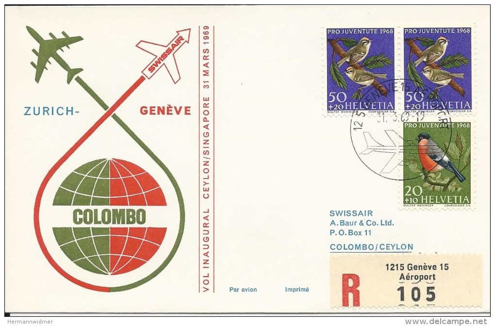 RF 69.1, Genève - Colombo, Coronado - Sri Lanka (Ceilán) (1948-...)