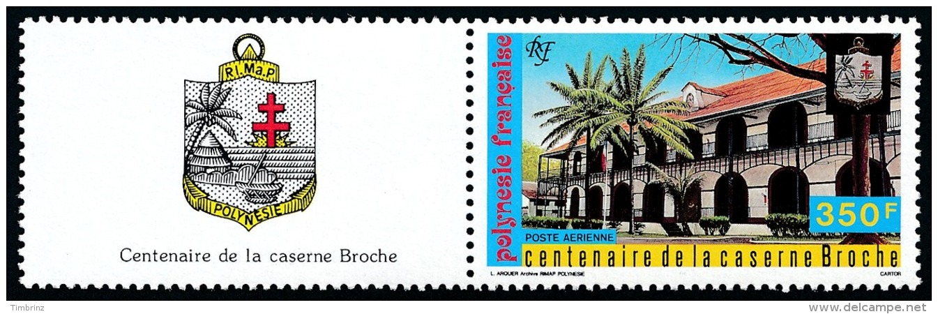POLYNESIE 1987 - Yv. PA 196 ** TB + Vignette  Cote= 13,00 EUR - Caserne Brache ..Réf.POL22894 - Neufs