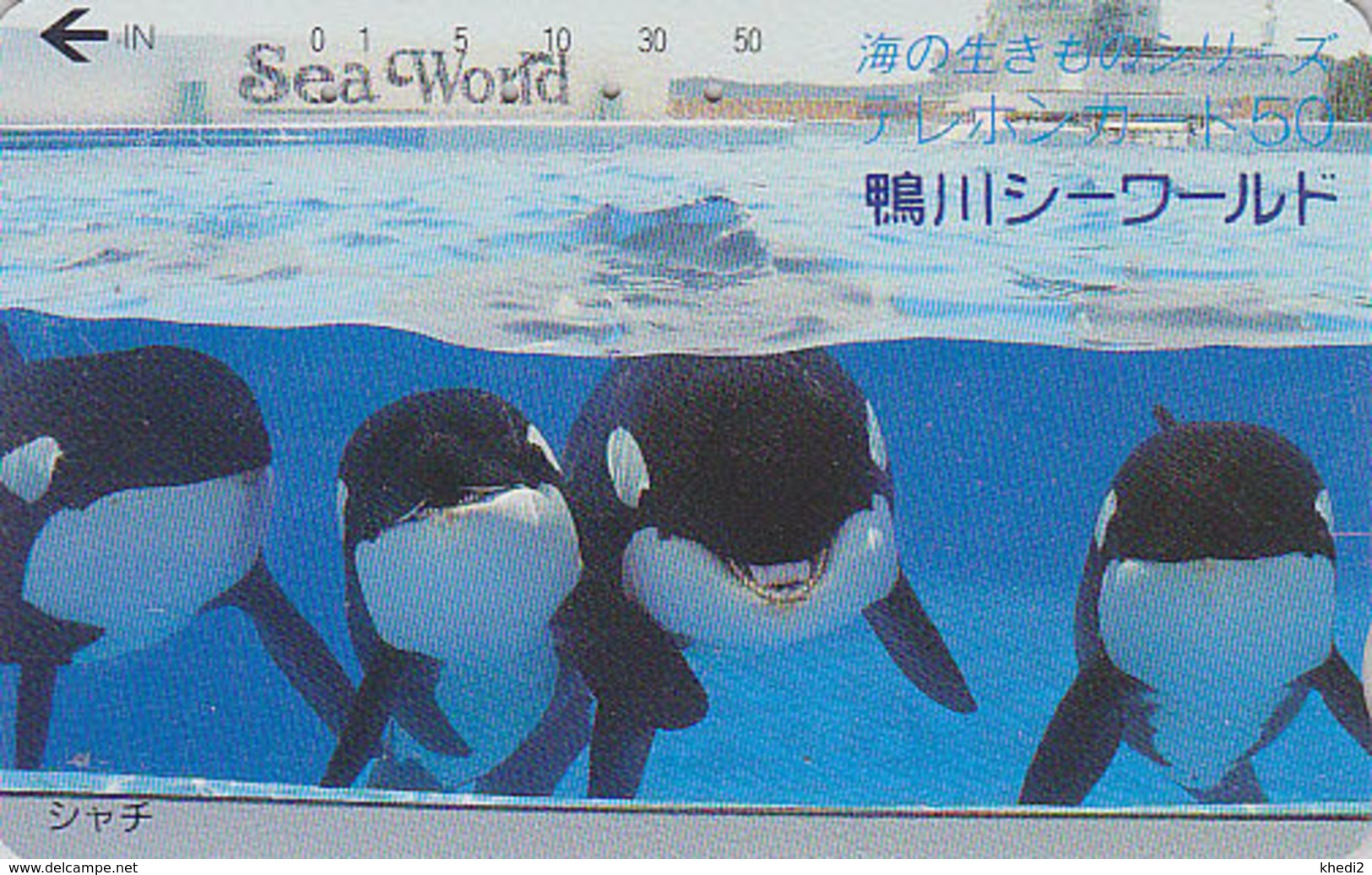 Télécarte Japon / 110-71420 - ANIMAL - BALEINE ORQUE ** Série SEA WORLD ** - ORCA WHALE Japan Phonecard - 435 - Delfines