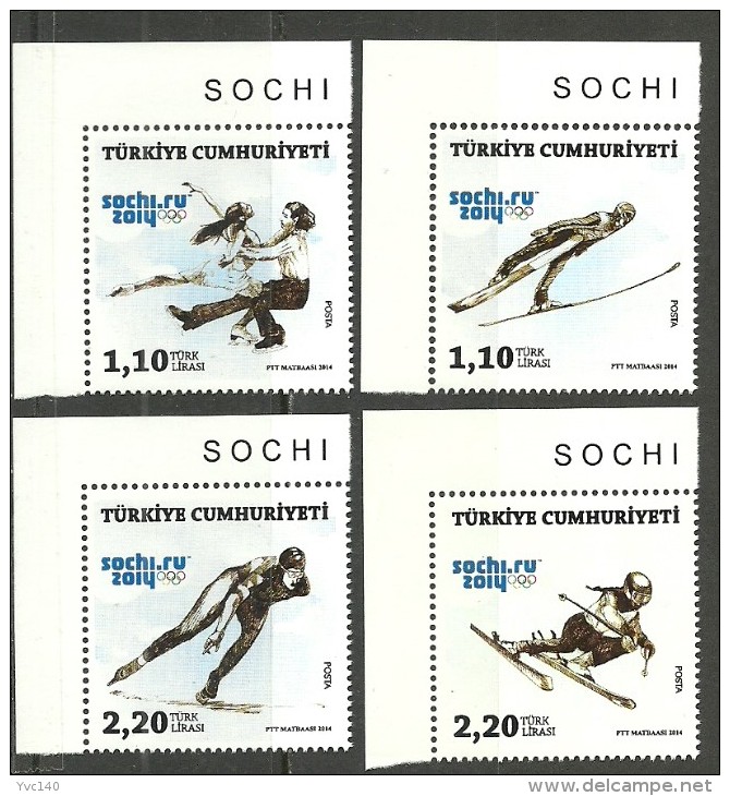 Turkey; 2014 Winter Olympic Games, Sochi - Unused Stamps