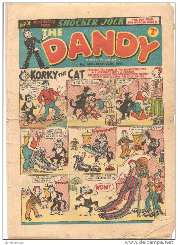 The DANDY Every Thursday N°496 Mai 26th 1951 KORKI THE CAT - Newspaper Comics