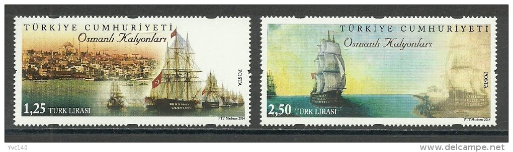 Turkey; 2014 Ottoman Galions - Unused Stamps