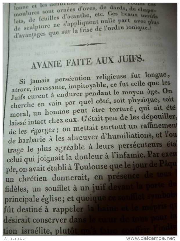 1835 LM : Château de Gaillon;Origine de la sténo;La Ketmie;PRUD'HON de Cluny;Almanach chinois;Avanie faite aux JUIFS