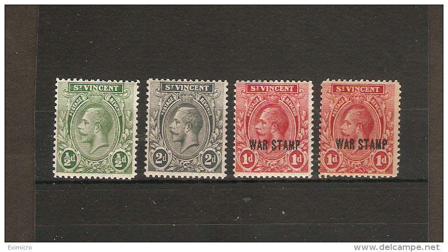 ST VINCENT KING GEORGE V SELECTION - ½d Is Unmounted Mint; Remainder Are Lightly Mounted Mint. Minimum Cat £7.25 - St.Vincent (...-1979)