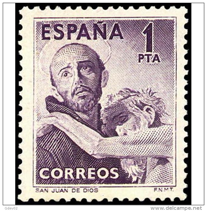 ES1070SCCF-LPC-TCE101.España.Es Pagne.Spain.SAN  JUAN  DE DIOS.1953.(Ed 1070*)sin Charnela. - Nuevos