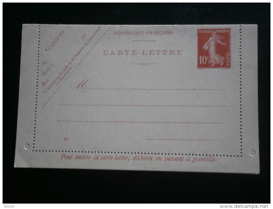 FRANCE TIMBRE SEMEUSE ENTIER LETTRE ENVELOPPE ENV CARTE POSTAL STATIONERY GANZACHE - Kartenbriefe