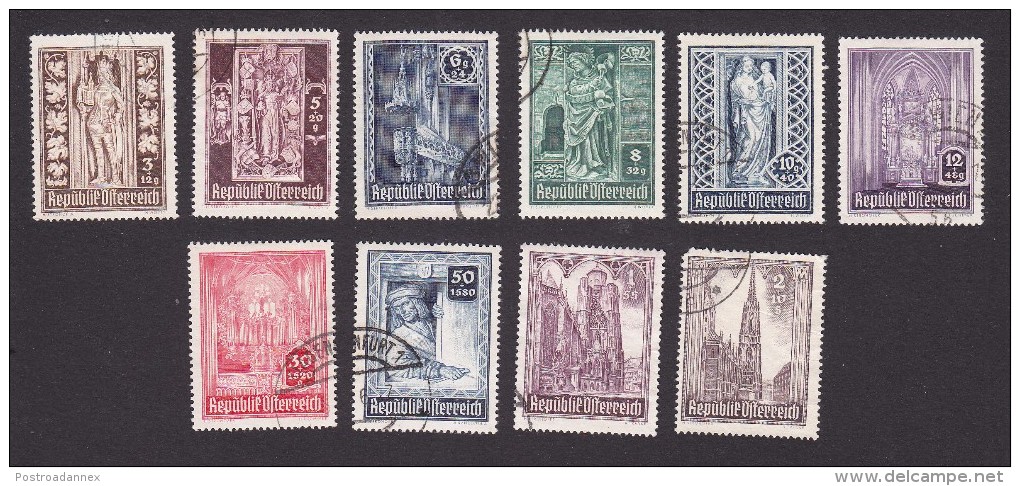 Austria, Scott #B189-B198, Used, St Stephen´s Cathedral, Issued 1946 - Gebraucht